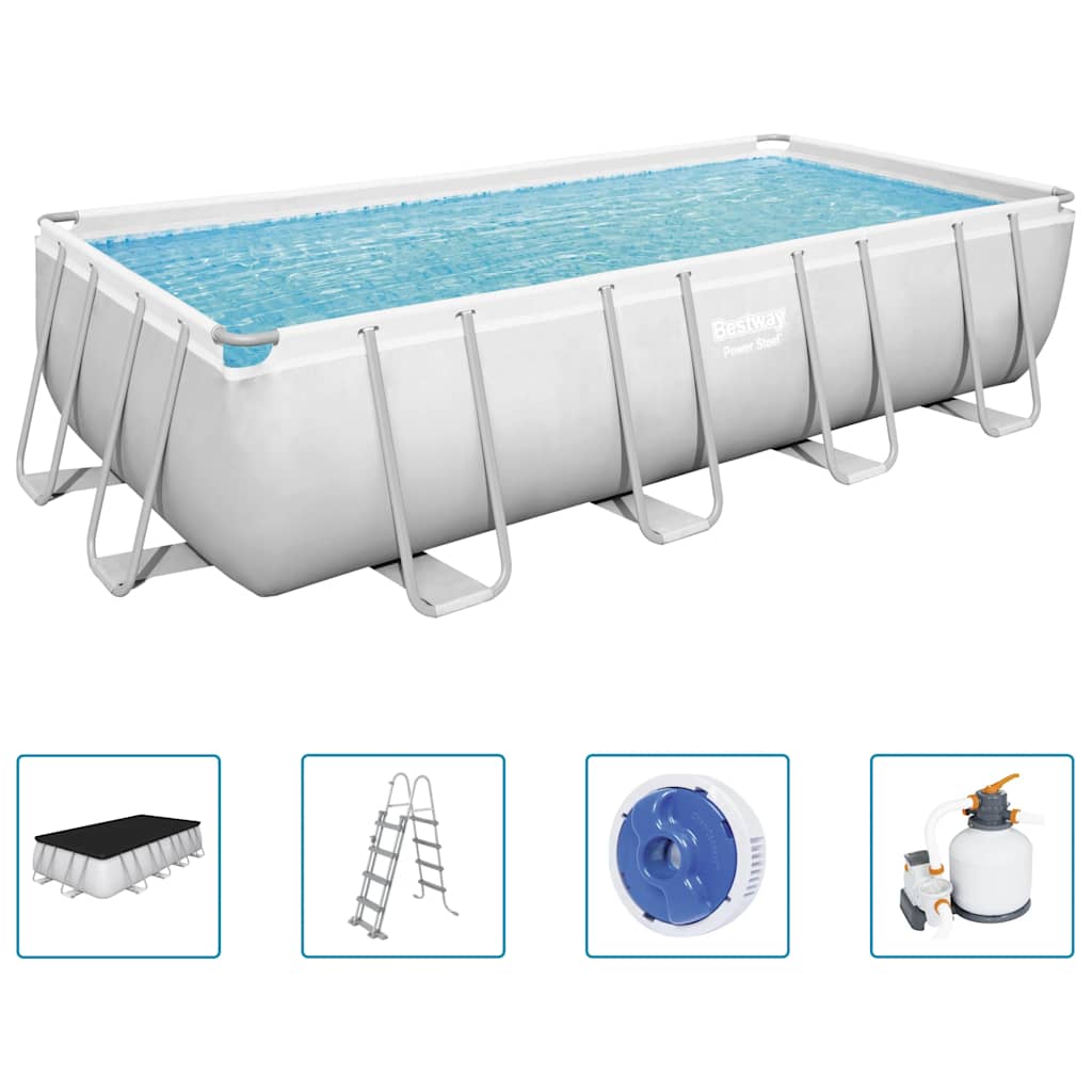 Bestway Power Steel Swimmingpool 549X274X122 Cm Rektangulær