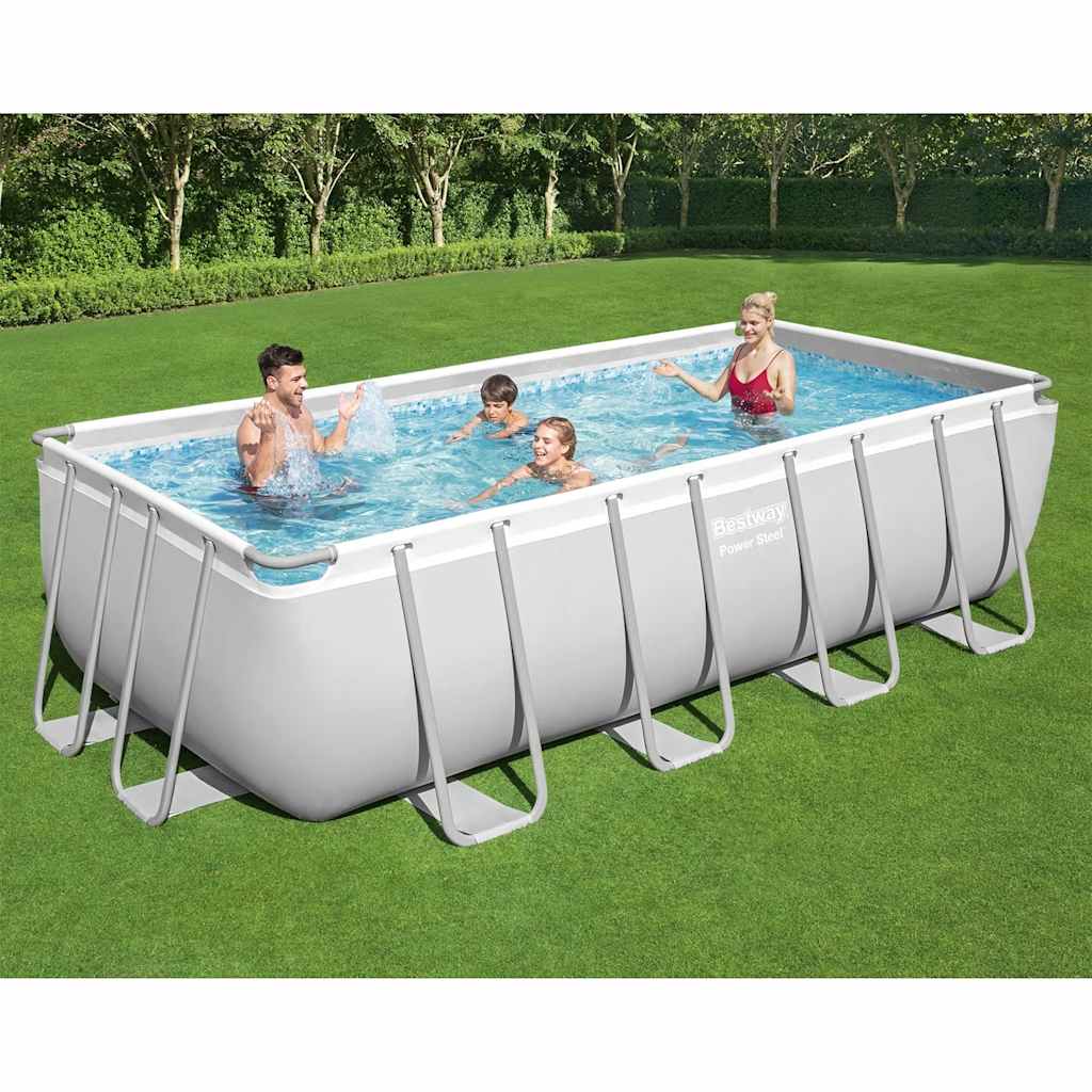 Bestway Power Steel Swimmingpool 488X244X122 Cm Rektangulær