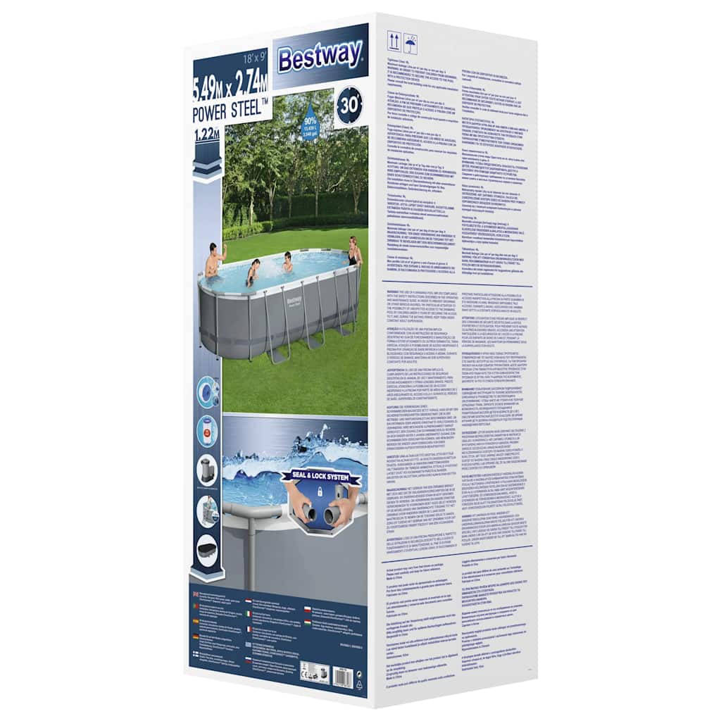 Bestway Power Steel Fritstående Pool 549X274X122 Cm Oval