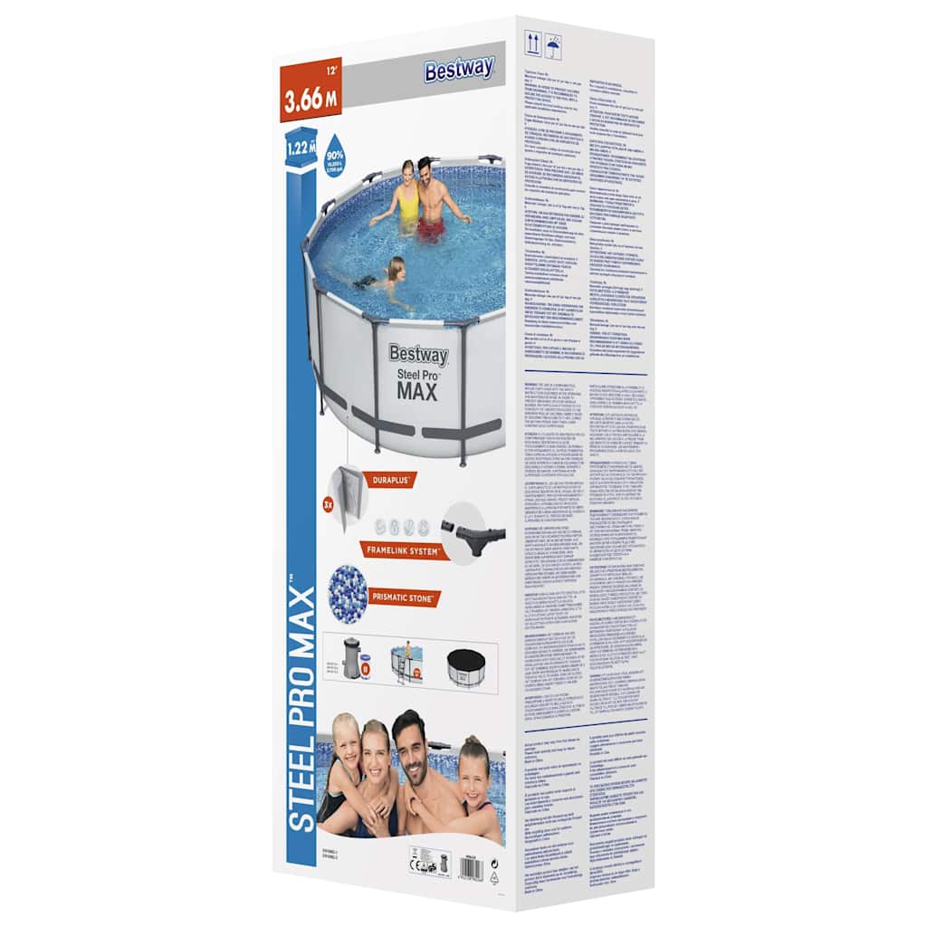 Bestway Steel Pro Max Swimmingpoolsæt Rund 366X122 Cm