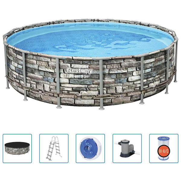 Bestway Swimmingpoolsæt Power Steel 488X122 Cm