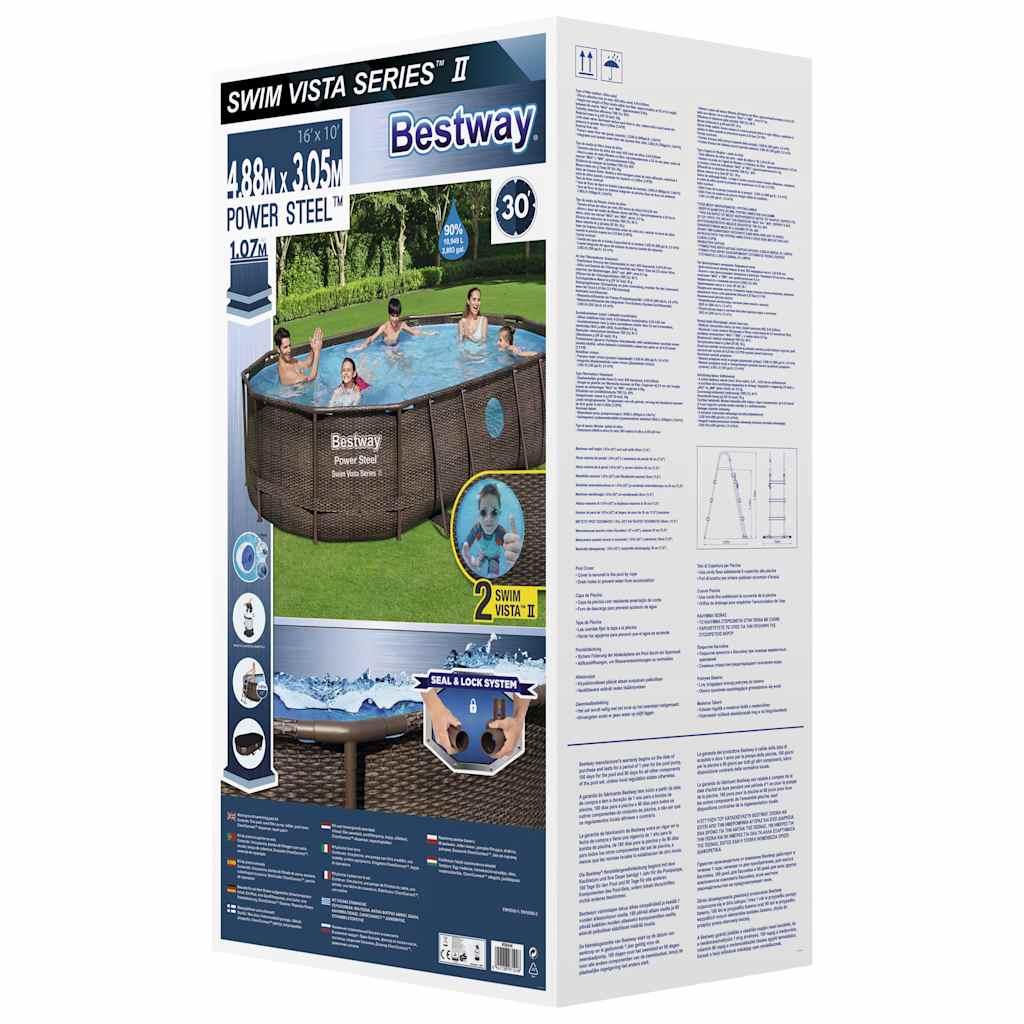 Bestway Power Steel Swimmingpoolsæt 488X305X107 Cm
