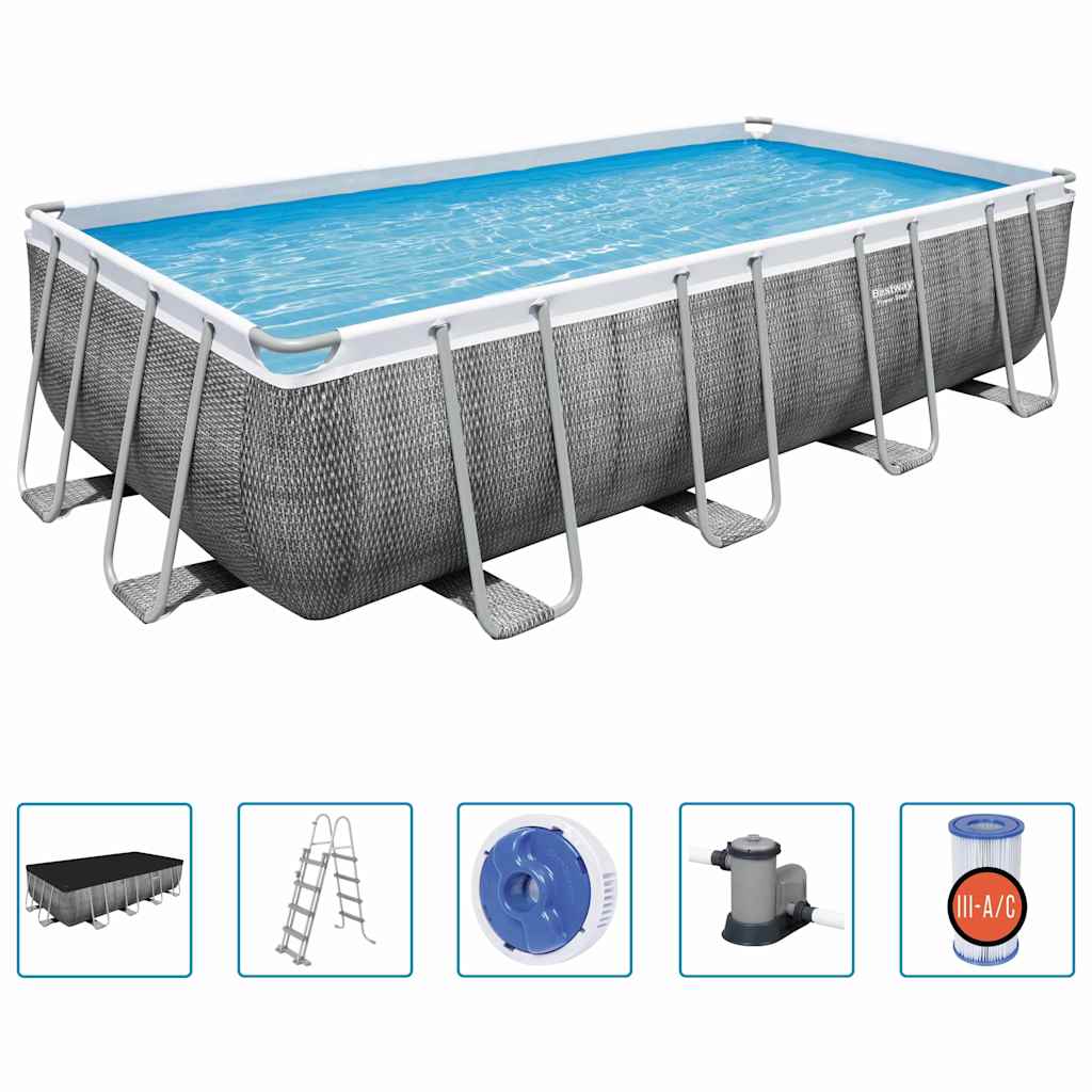Bestway Power Steel Swimmingpool 549X274X122 Cm Rektangulær