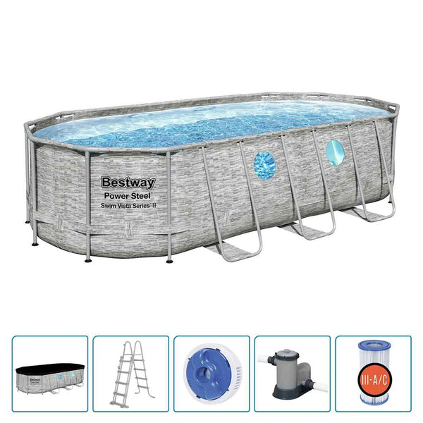 Bestway Power Steel Swim Vista Series Swimmingpoolsæt 549X274X122 Cm