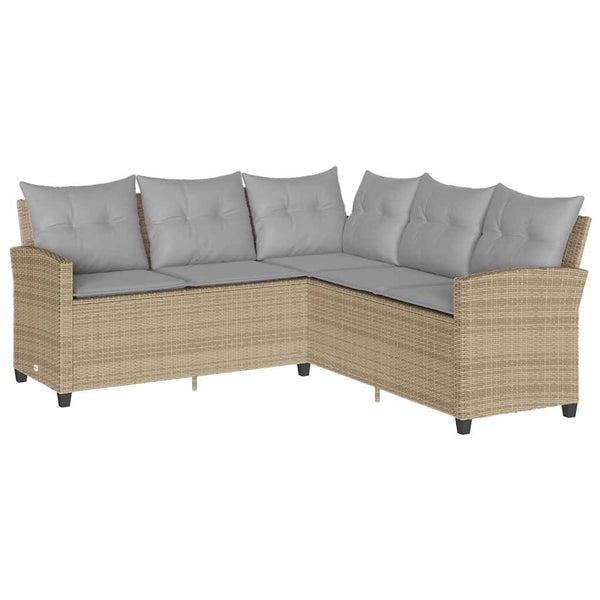 L-Formet Sofa Med Hynder Polyrattan 1