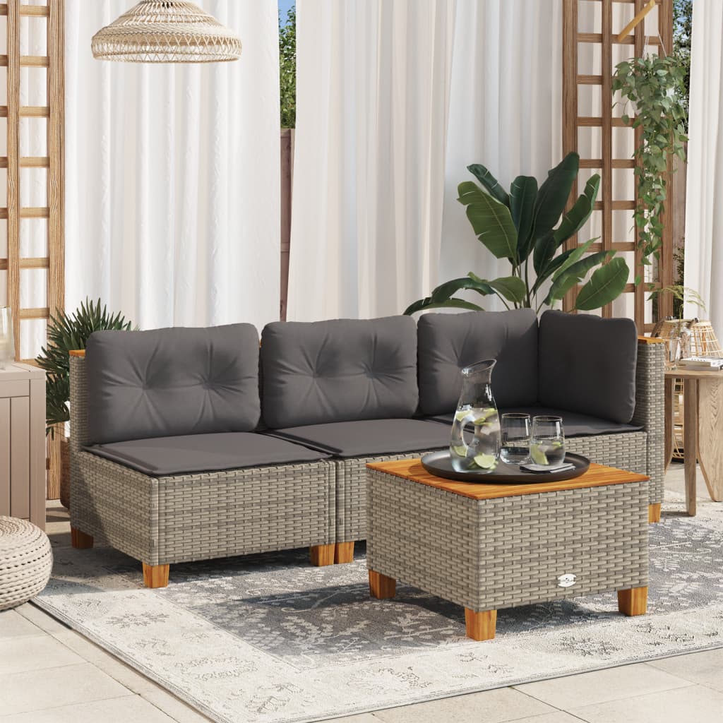 3-Personers Havesofa Med Hynder Polyrattan