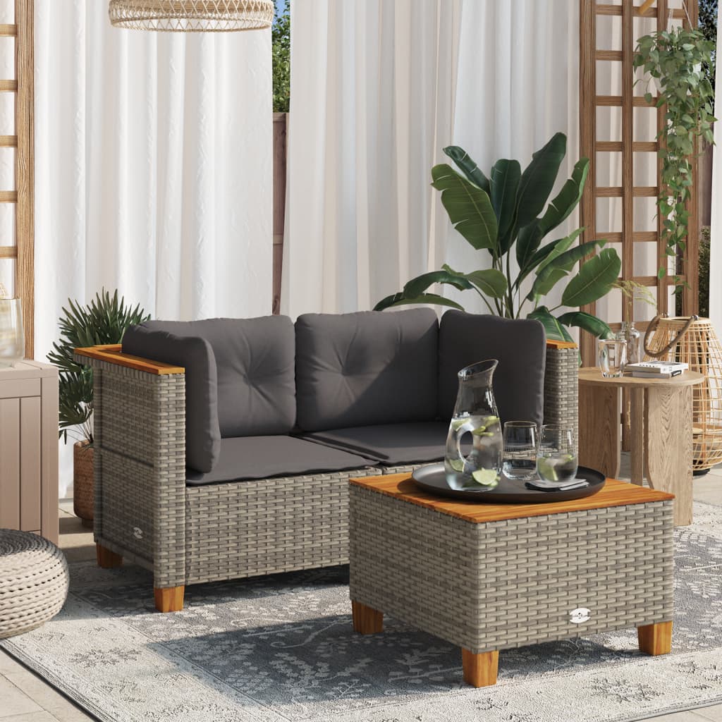 3-Personers Havesofa Med Hynder Polyrattan