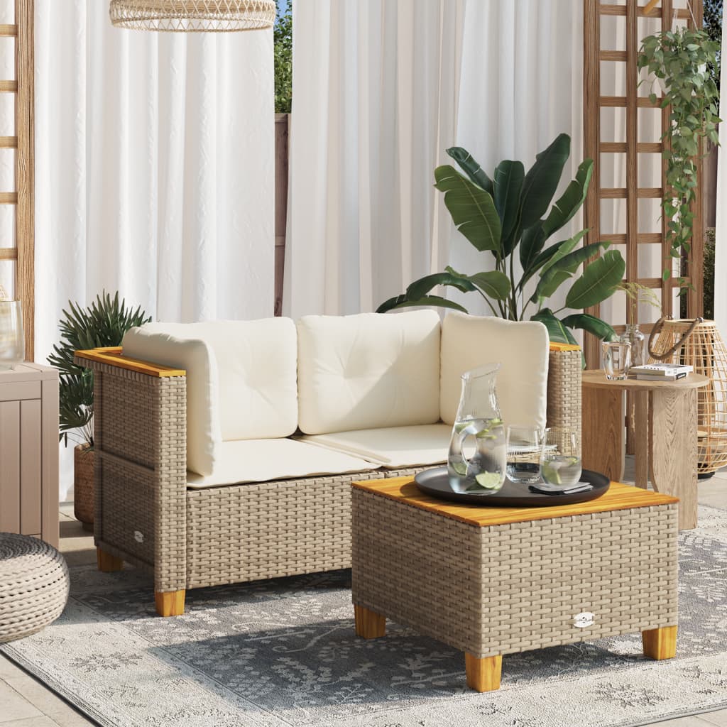3-Personers Havesofa Med Hynder Polyrattan