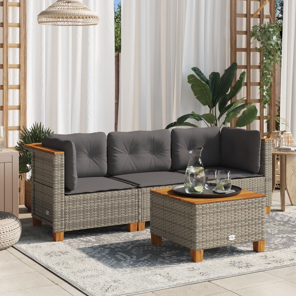 3-Personers Havesofa Med Hynder Polyrattan