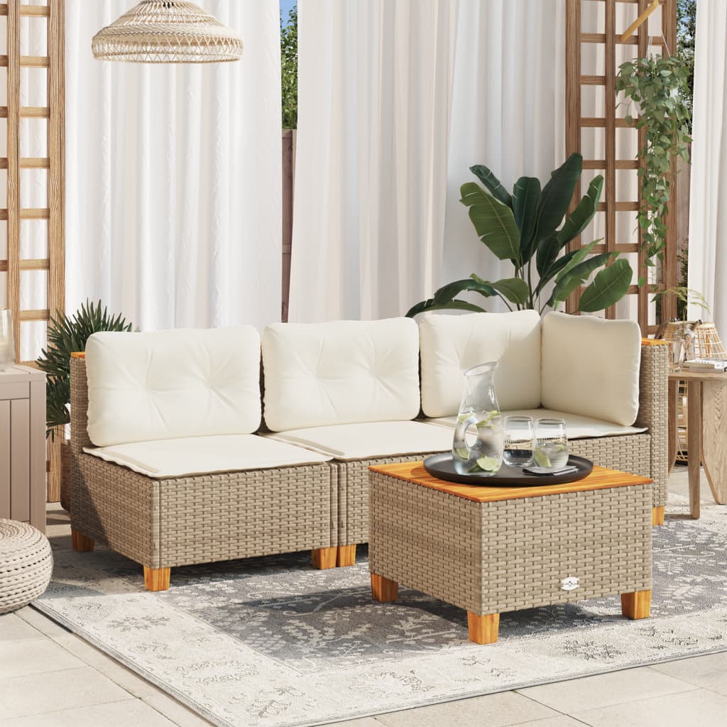 3-Personers Havesofa Med Hynder Polyrattan
