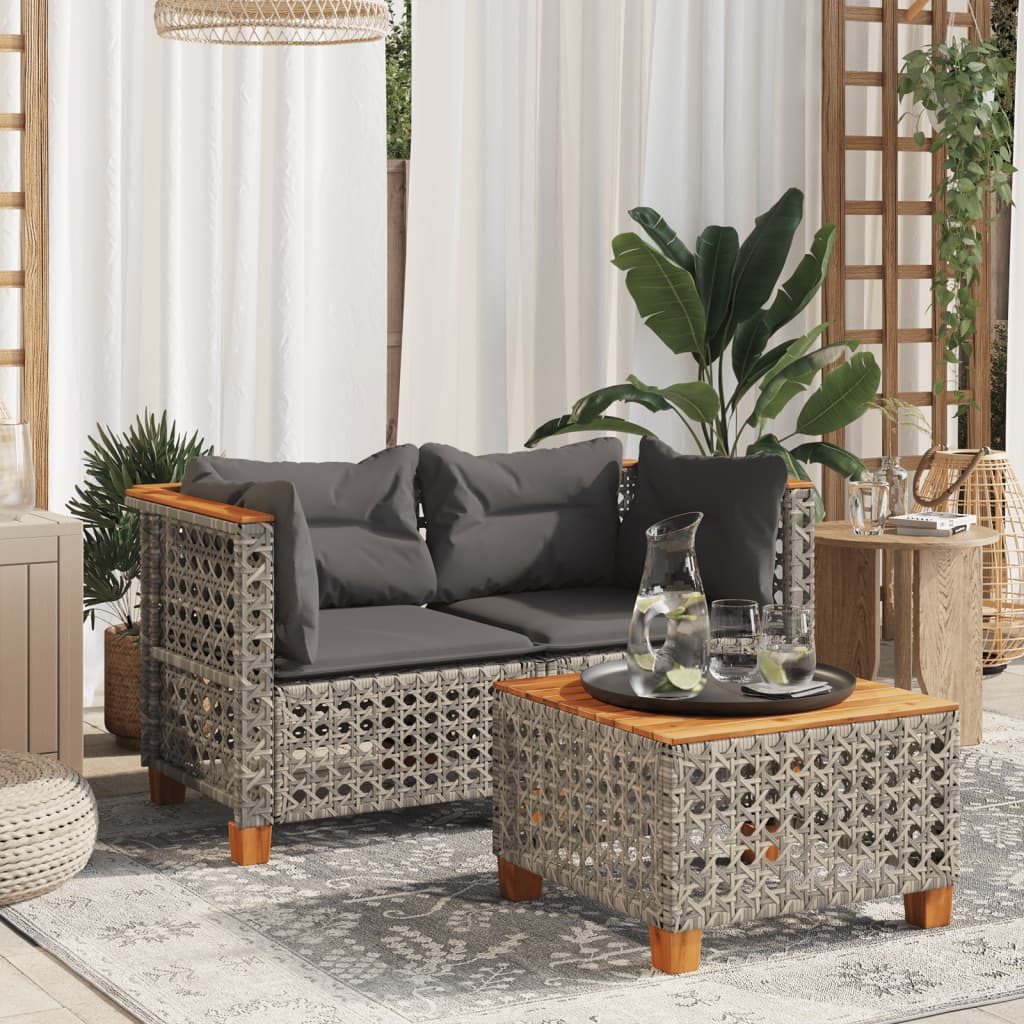 3-Personers Havesofa Med Hynder Polyrattan