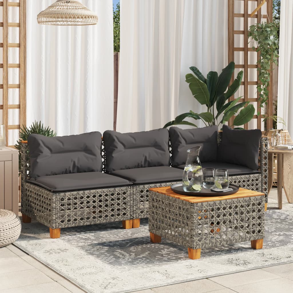 3-Personers Havesofa Med Hynder Polyrattan