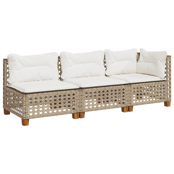 3-Personers Havesofa Med Hynder Polyrattan
