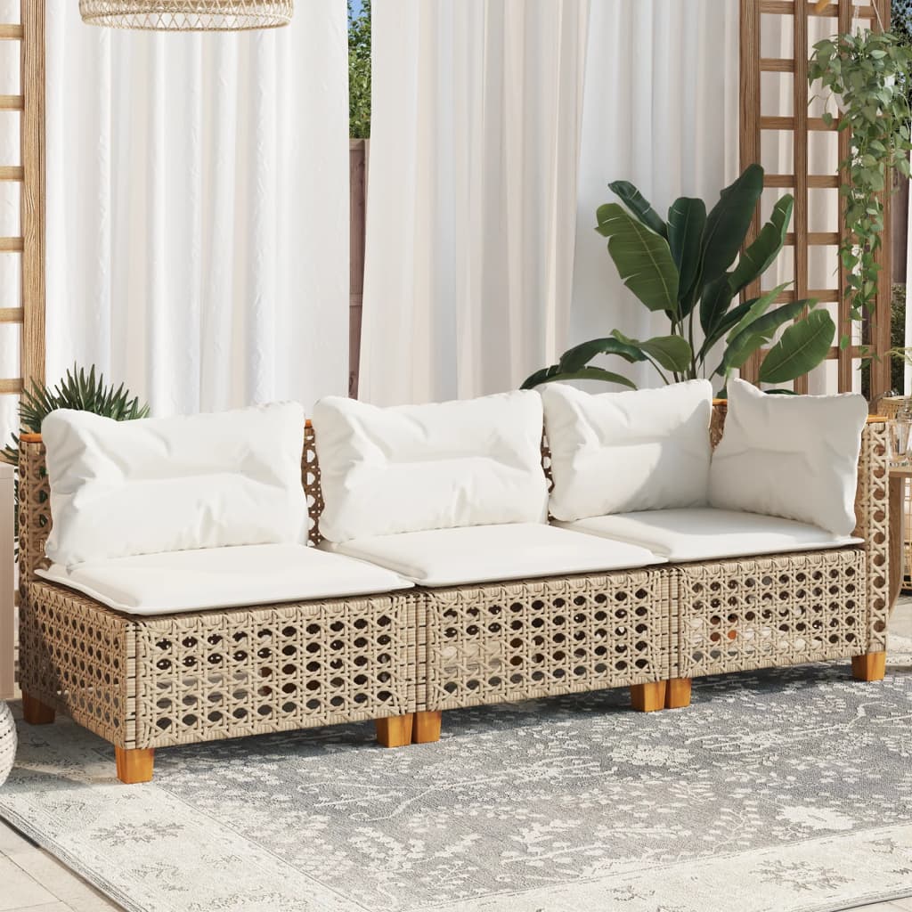 3-Personers Havesofa Med Hynder Polyrattan