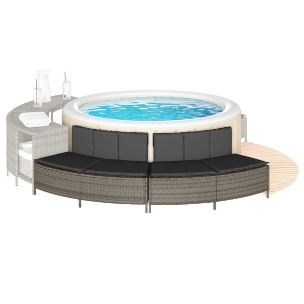 Spabænke Med Hynder 2 Stk. Polyrattan