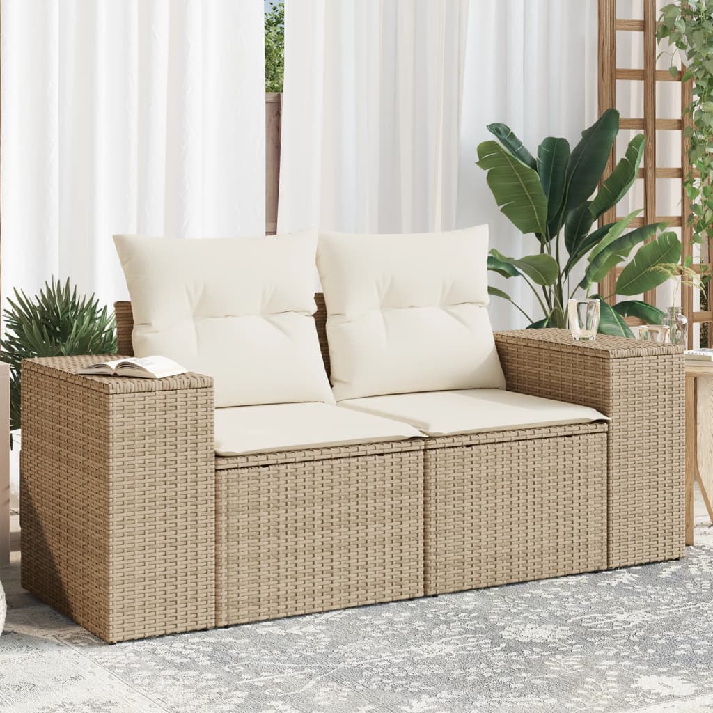 2-Personers Havesofa Med Hynder Polyrattan