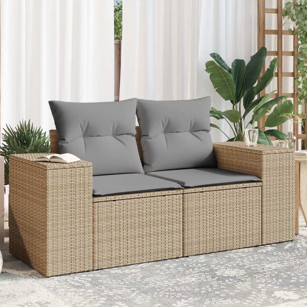 2-Personers Havesofa Med Hynder Polyrattan