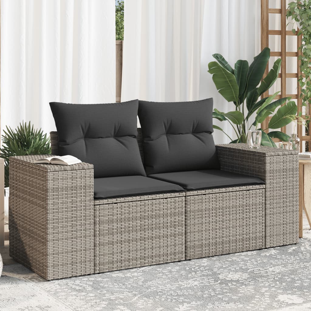 2-Personers Havesofa Med Hynder Polyrattan