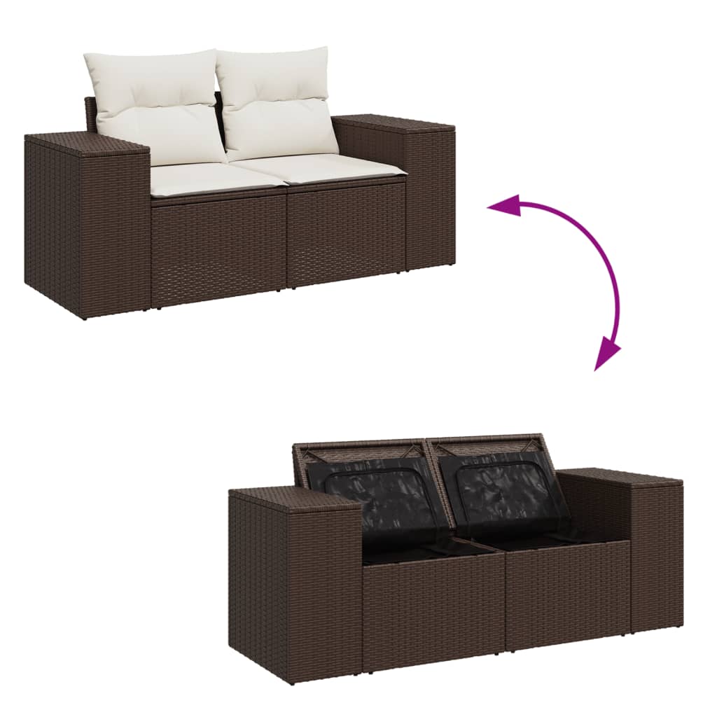 2-Personers Havesofa Med Hynder Polyrattan