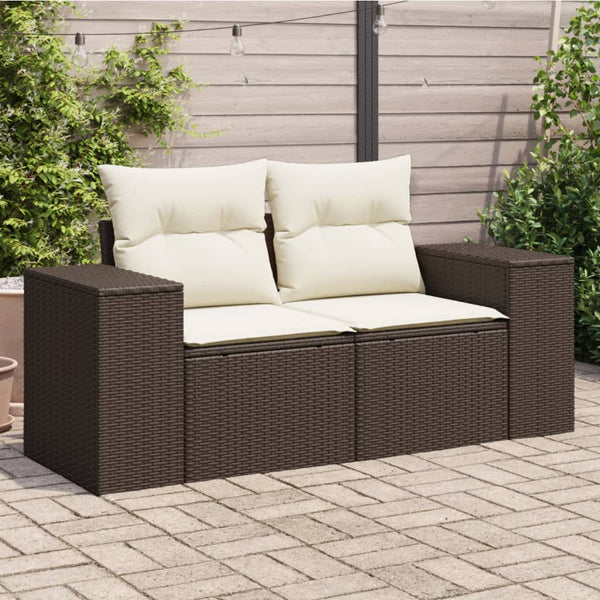 2-Personers Havesofa Med Hynder Polyrattan