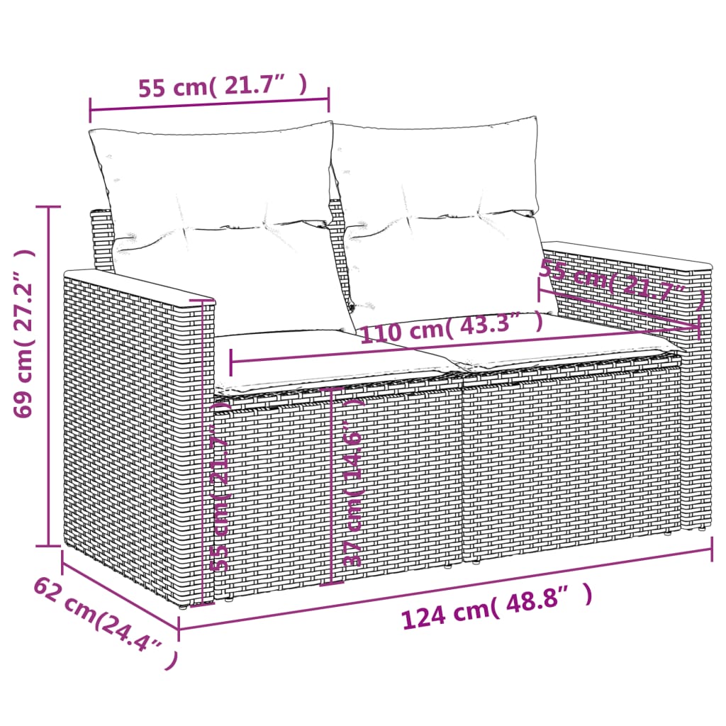 Sofasæt Til Haven 6 Dele Med Hynder Polyrattan