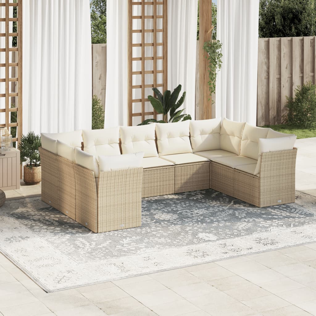 Sofasæt Til Haven 10 Dele Med Hynder Polyrattan Brun