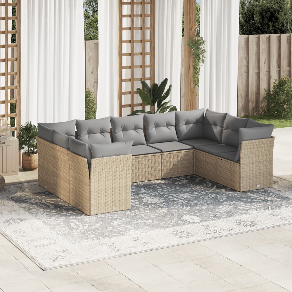Sofasæt Til Haven 10 Dele Med Hynder Polyrattan Brun
