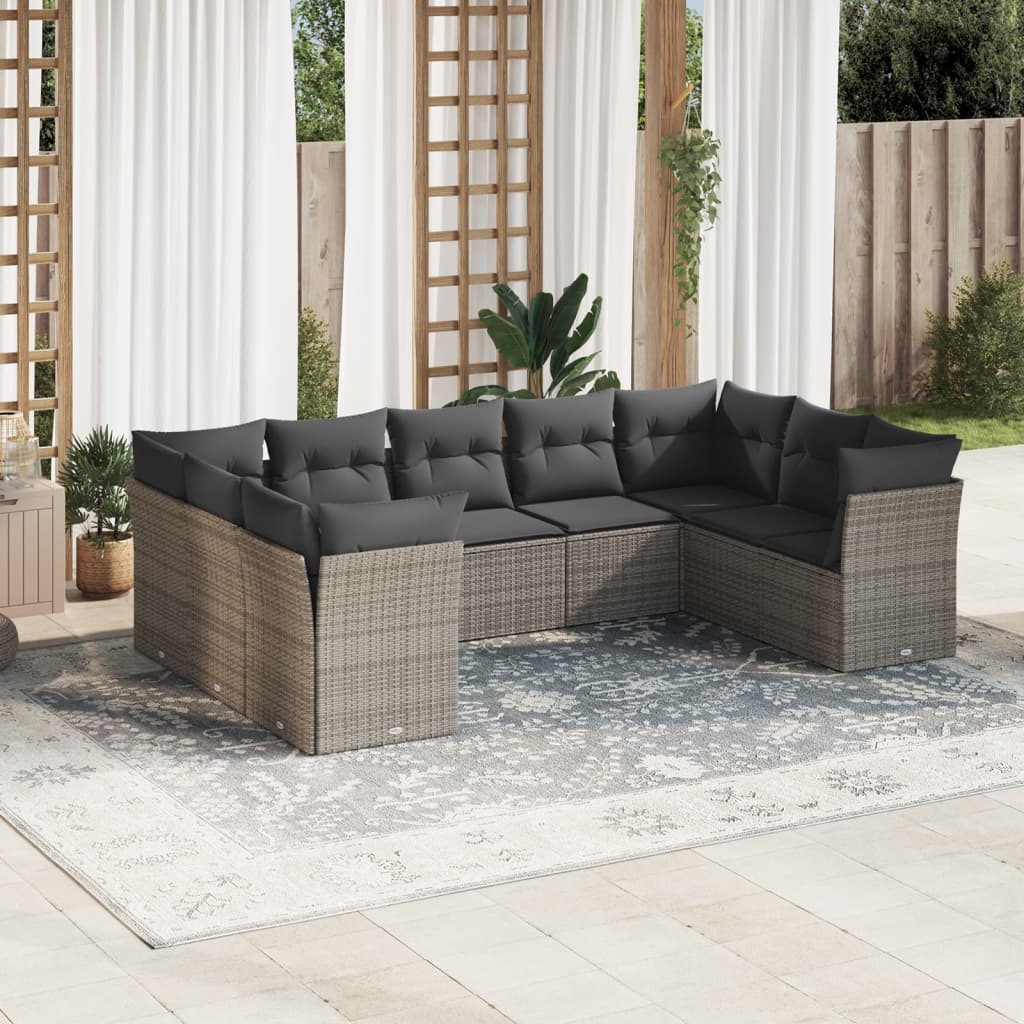Sofasæt Til Haven 10 Dele Med Hynder Polyrattan Brun