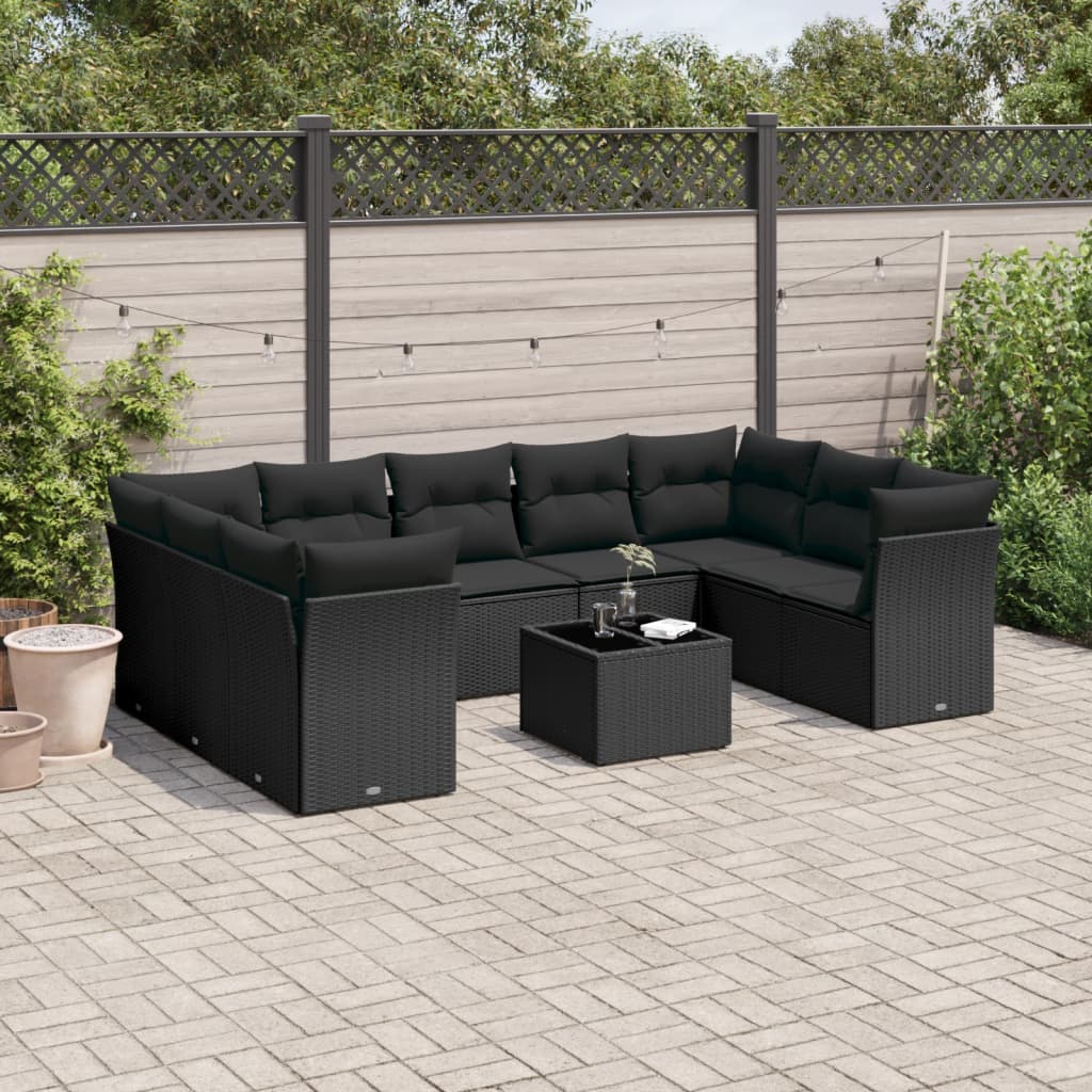 Sofasæt Til Haven 10 Dele Med Hynder Polyrattan Brun