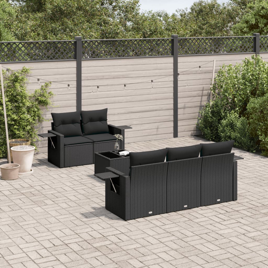 Sofasæt Til Haven 6 Dele Med Hynder Polyrattan Brun