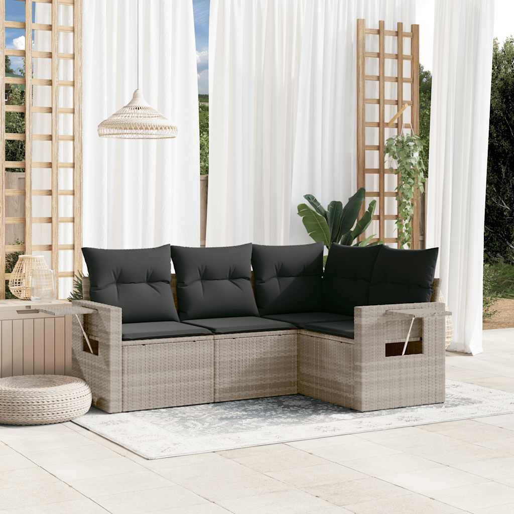 Sofasæt Til Haven 5 Dele Med Hynder Polyrattan Brun