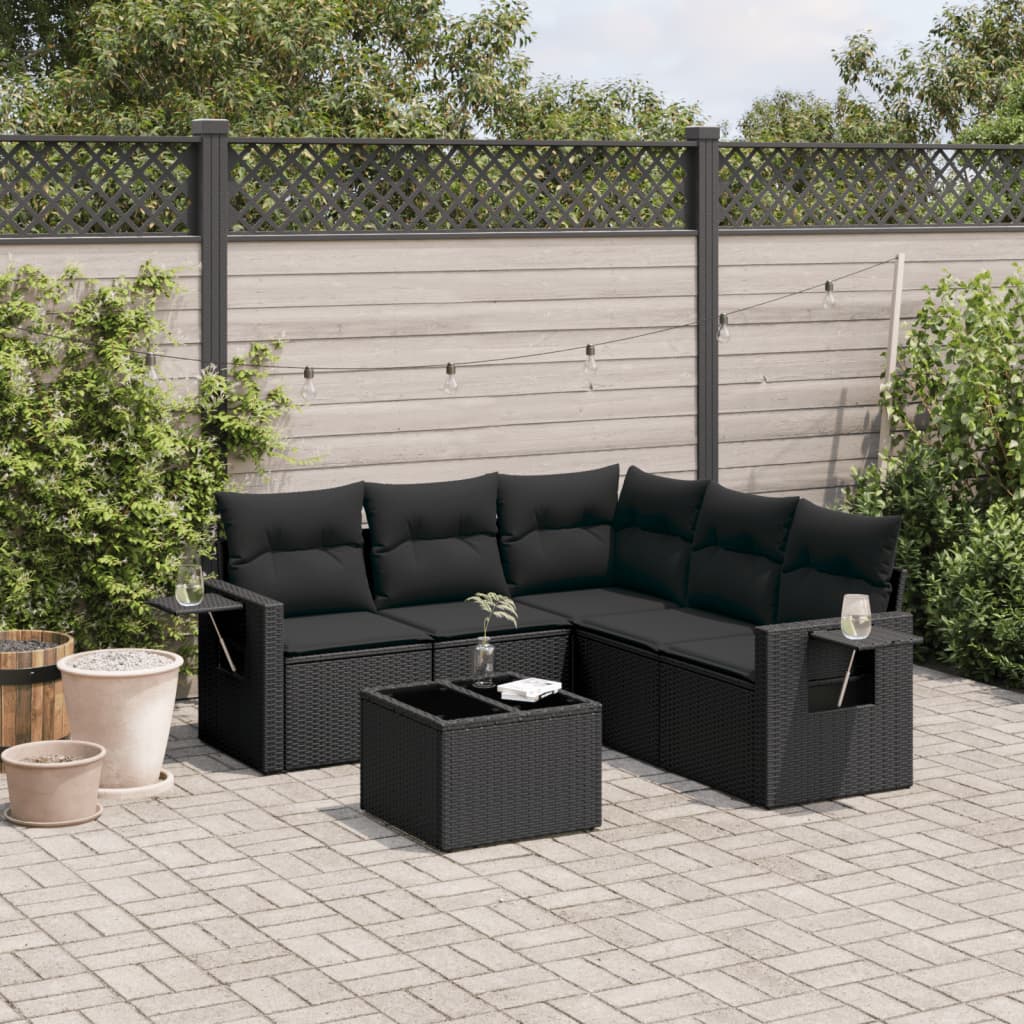 Sofasæt Til Haven 6 Dele Med Hynder Polyrattan Brun