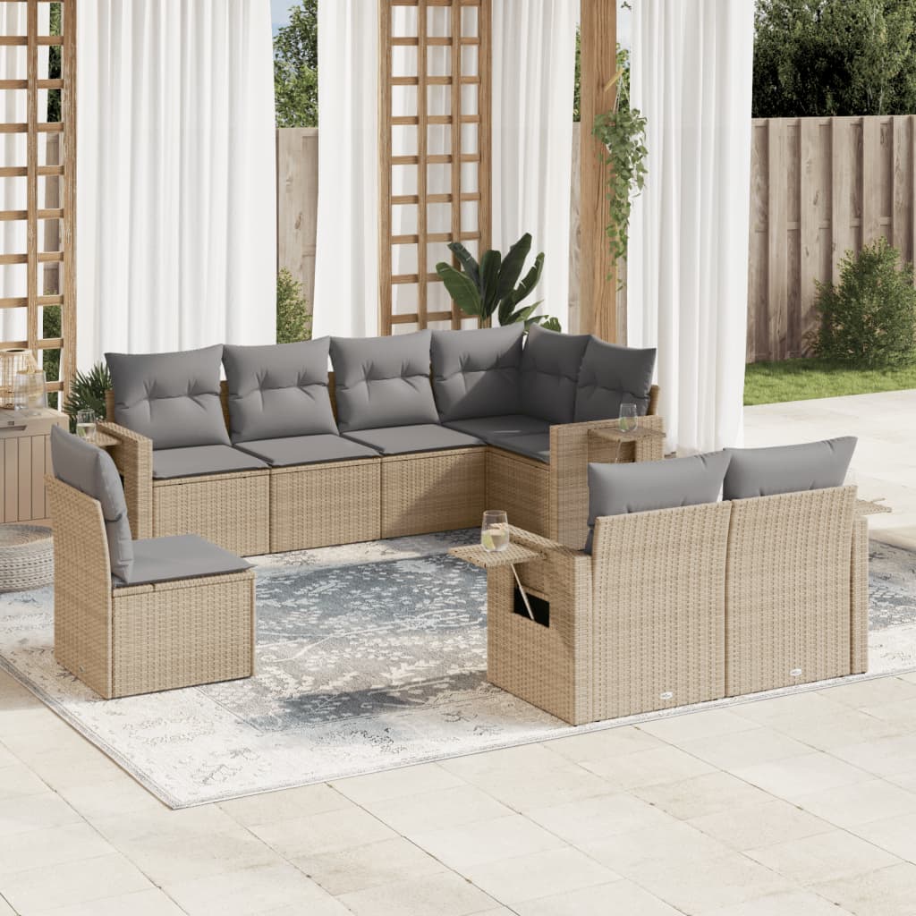 Sofasæt Til Haven 9 Dele Med Hynder Polyrattan Brun