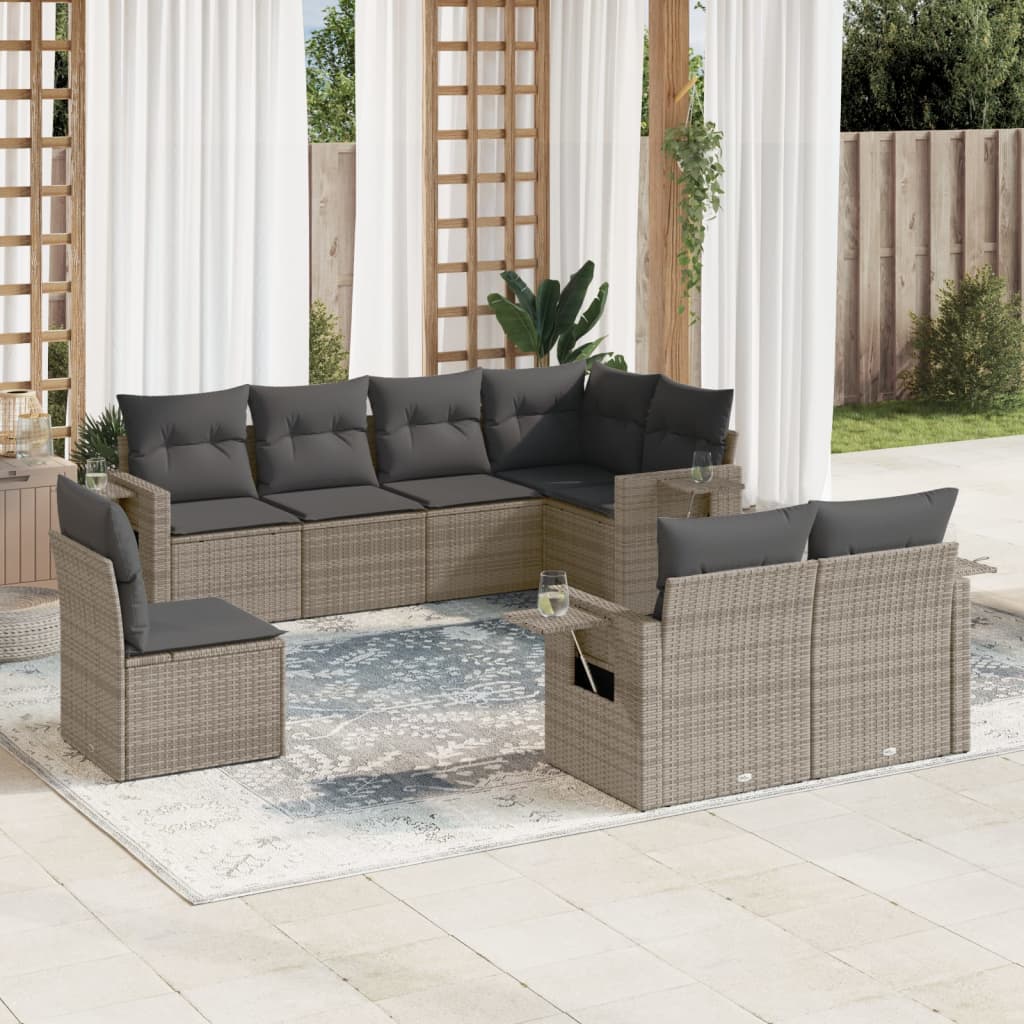 Sofasæt Til Haven 9 Dele Med Hynder Polyrattan Brun