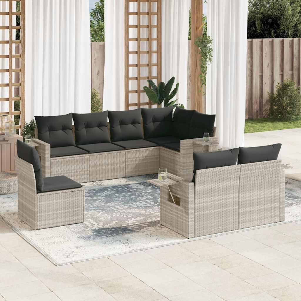 Sofasæt Til Haven 9 Dele Med Hynder Polyrattan Brun