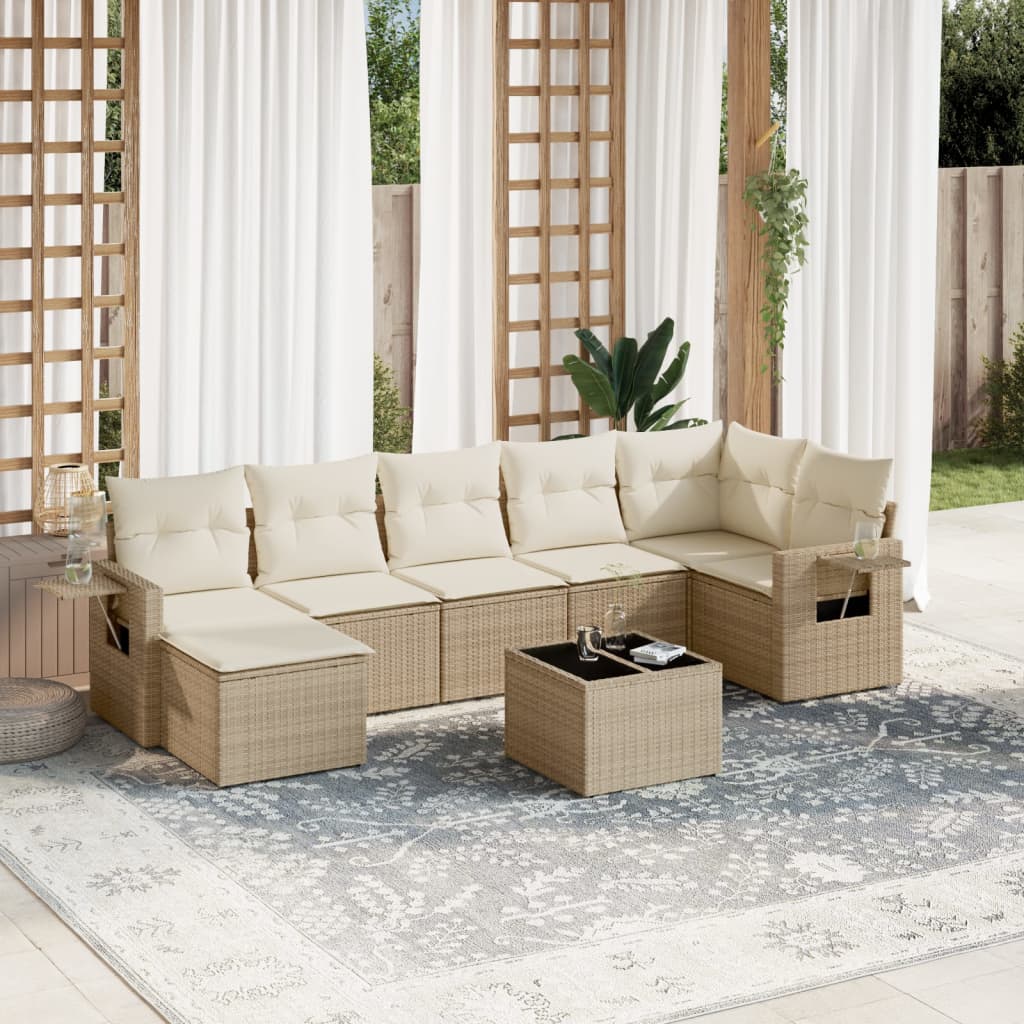 Sofasæt Til Haven 8 Dele Med Hynder Polyrattan Brun