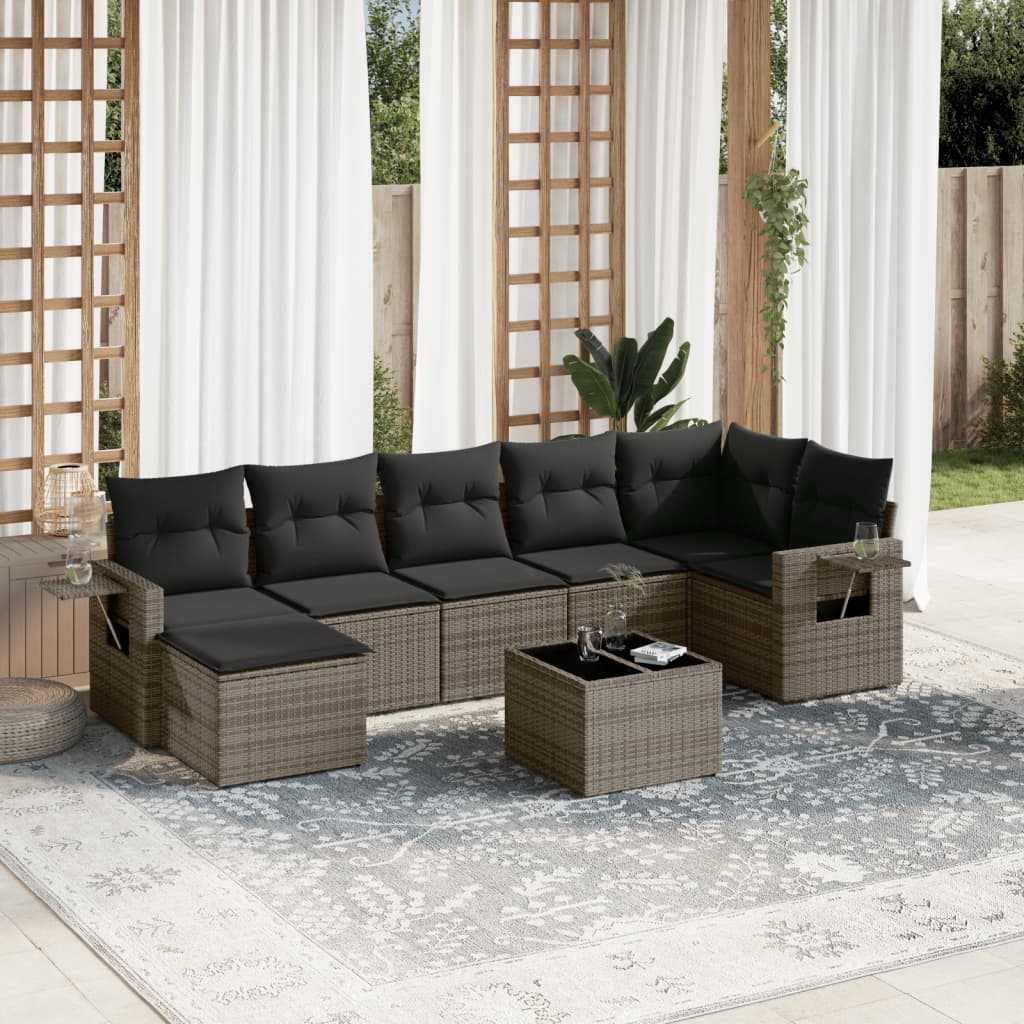 Sofasæt Til Haven 8 Dele Med Hynder Polyrattan Brun