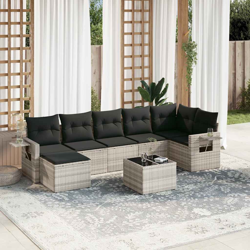 Sofasæt Til Haven 8 Dele Med Hynder Polyrattan Brun