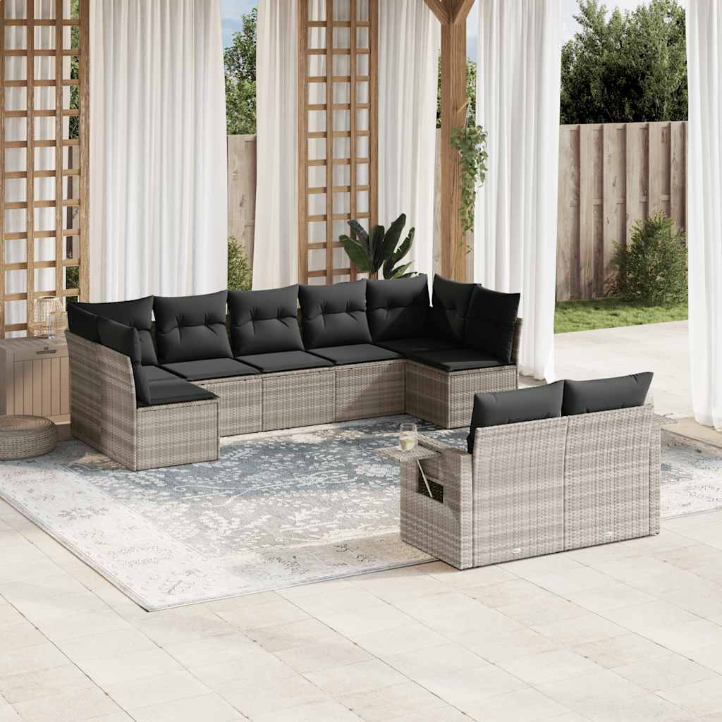 Sofasæt Til Haven 10 Dele Med Hynder Polyrattan Brun