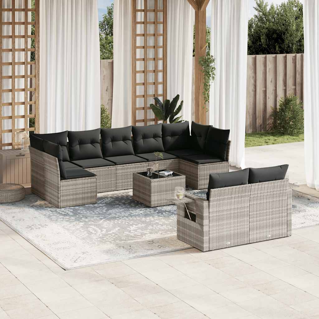 Sofasæt Til Haven 10 Dele Med Hynder Polyrattan Brun