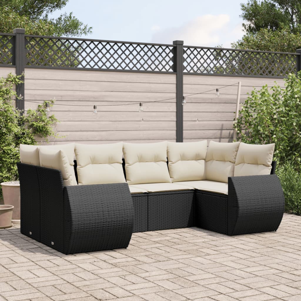 Sofasæt Til Haven 6 Dele Med Hynder Polyrattan Brun