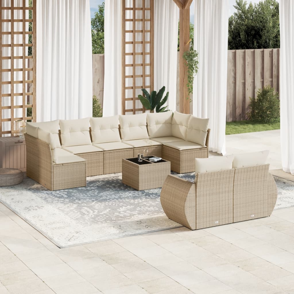 Sofasæt Til Haven 9 Dele Med Hynder Polyrattan Brun