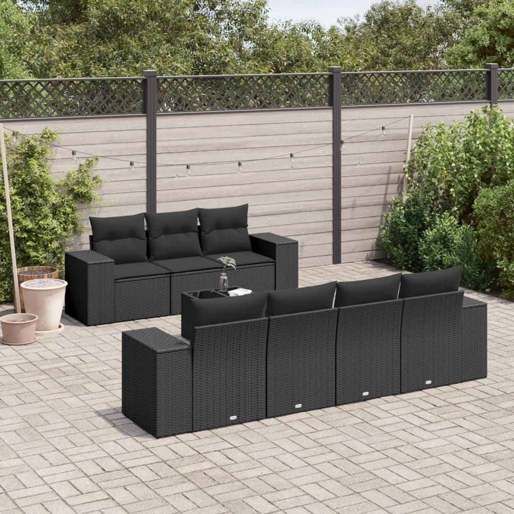 Sofasæt Til Haven 8 Dele Med Hynder Polyrattan Brun
