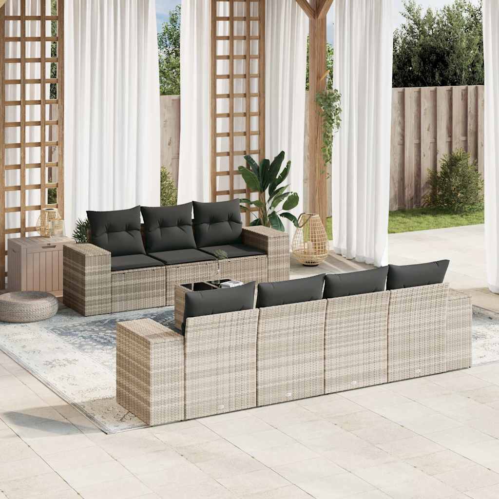 Sofasæt Til Haven 8 Dele Med Hynder Polyrattan Brun