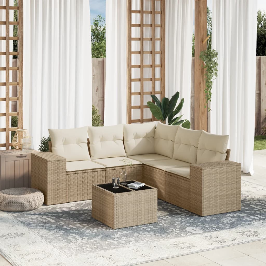 Sofasæt Til Haven 5 Dele Med Hynder Polyrattan Brun