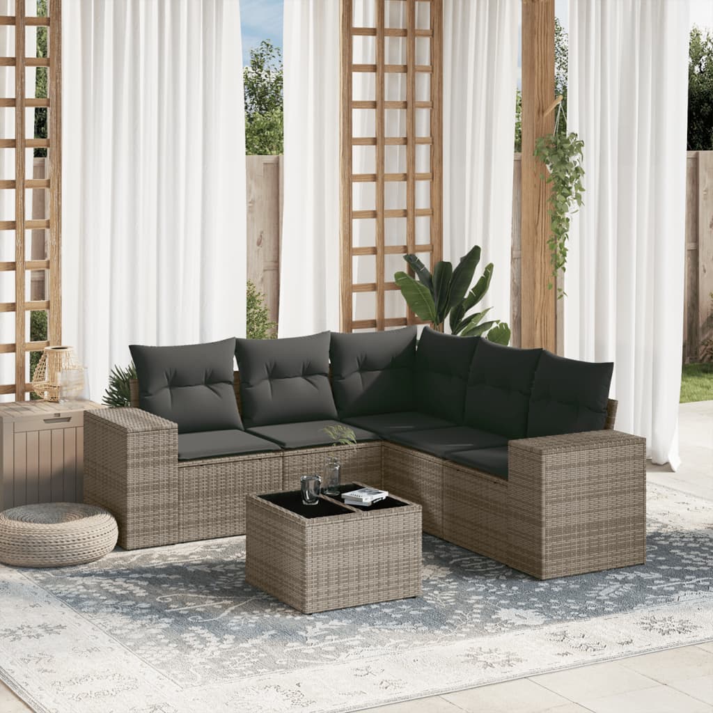 Sofasæt Til Haven 5 Dele Med Hynder Polyrattan Brun
