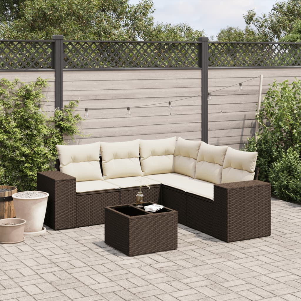 Sofasæt Til Haven 5 Dele Med Hynder Polyrattan Brun