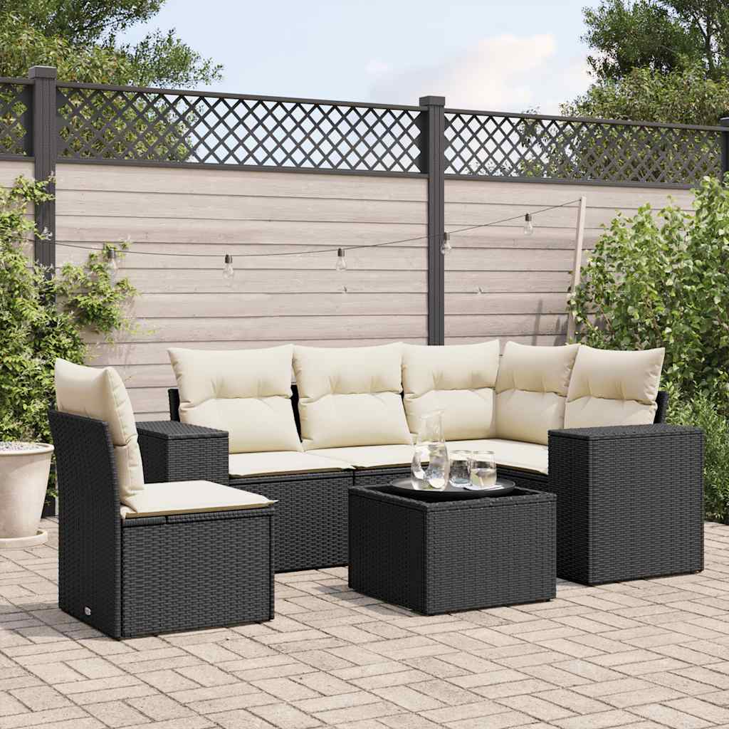 Sofasæt Til Haven 7 Dele Med Hynder Polyrattan Brun