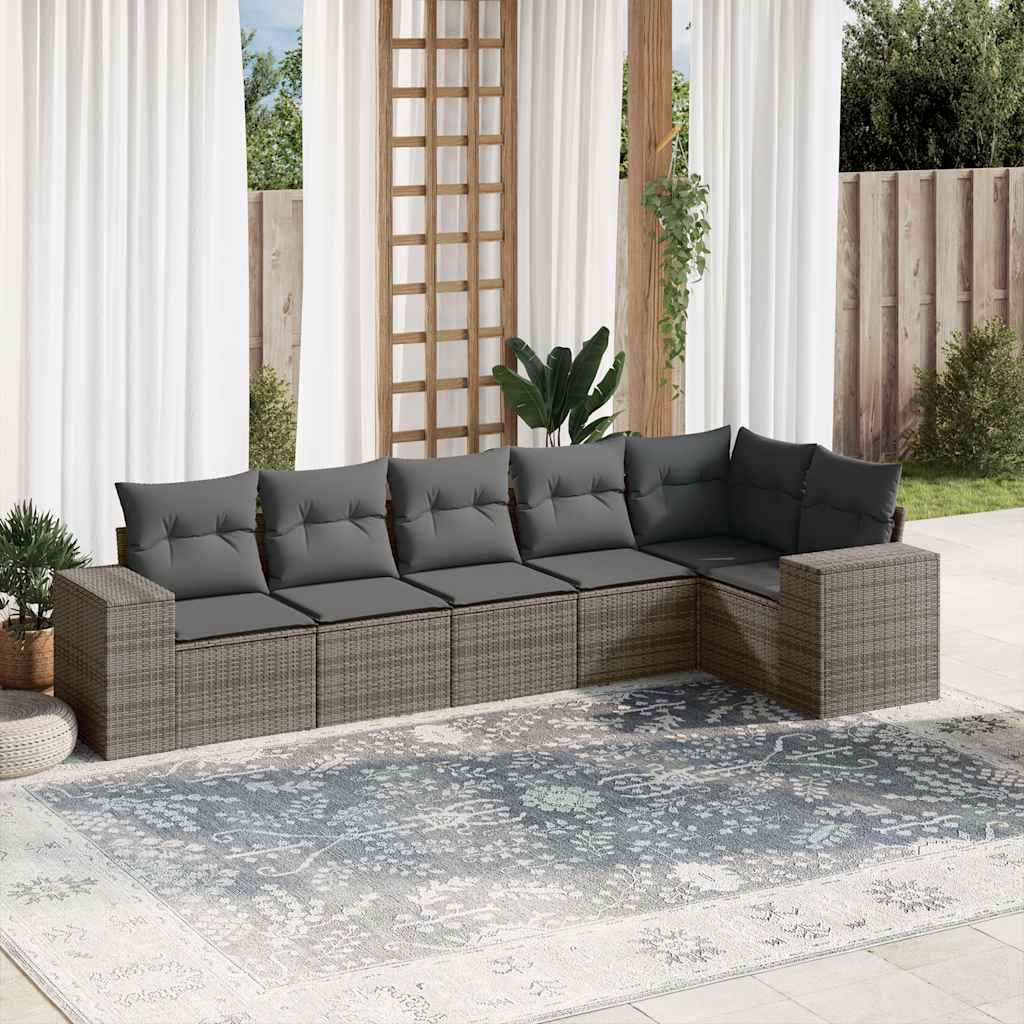 Sofasæt Til Haven 7 Dele Med Hynder Polyrattan Brun