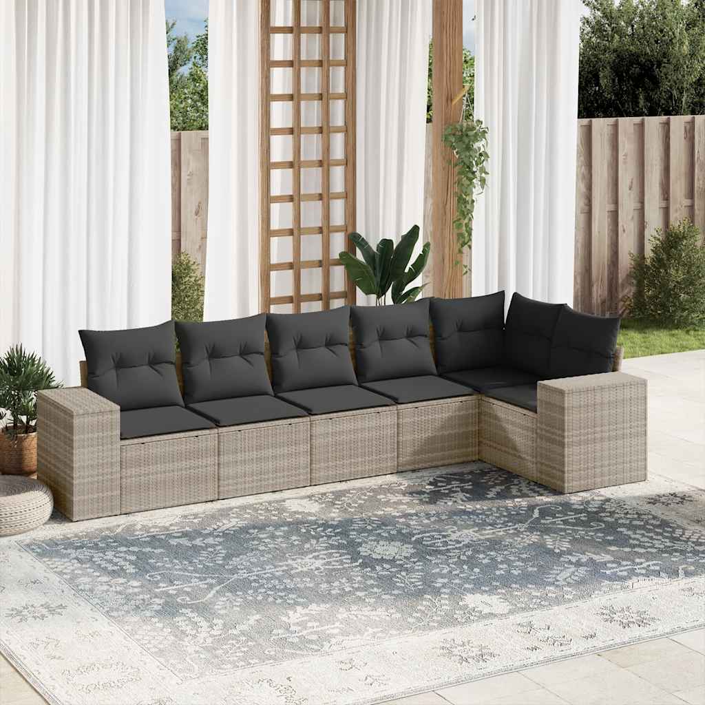 Sofasæt Til Haven 7 Dele Med Hynder Polyrattan Brun